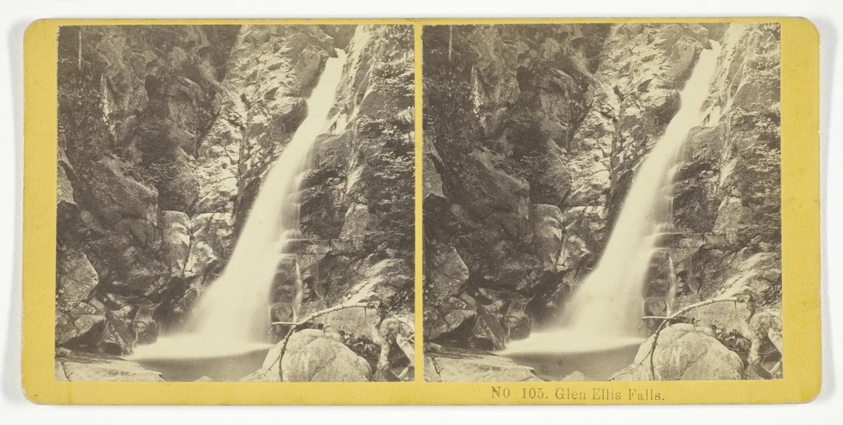 Glen Ellis Falls by Kilburn Brothers, photograph, 1855-1875