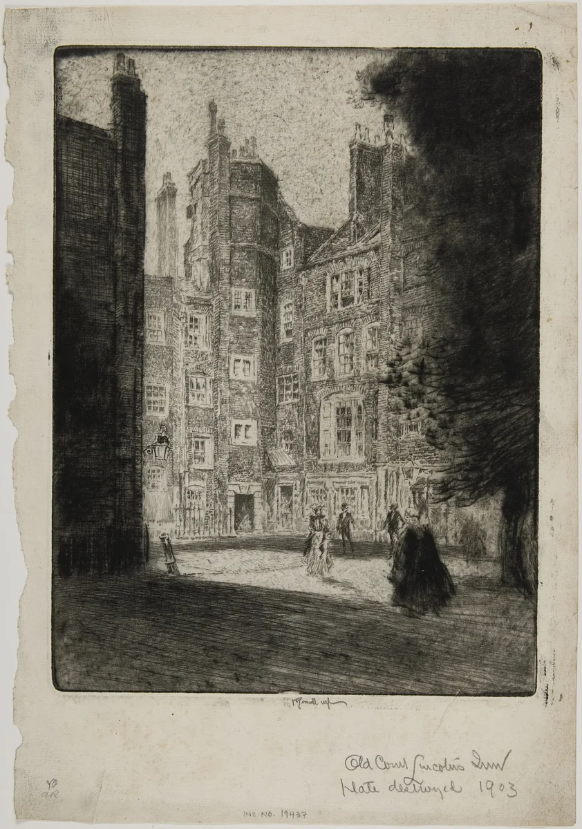 Old Court, Lincoln's Inn by Joseph Pennell, print, 1905