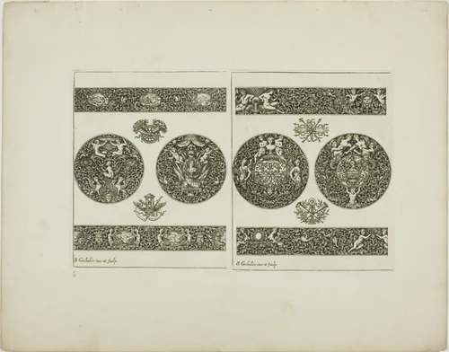 Plate Six, from Book of Ornament by Simon Gribelin, print, 1704