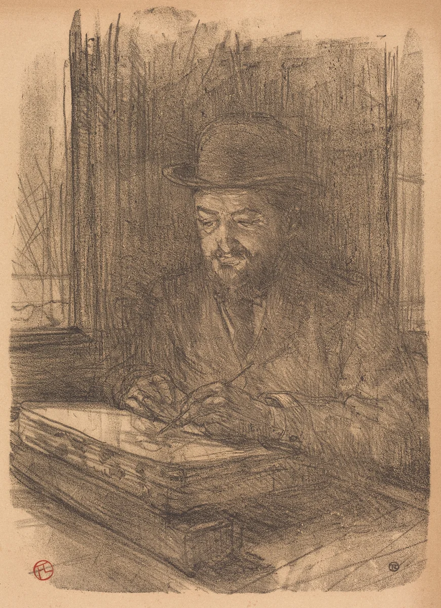 The Fine Printmaker Adolphe Albert (Le bon graveur - Adolphe Albert) by Henri de Toulouse-Lautrec, print, 1898