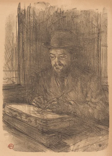 The Fine Printmaker Adolphe Albert (Le bon graveur - Adolphe Albert) by Henri de Toulouse-Lautrec, print, 1898