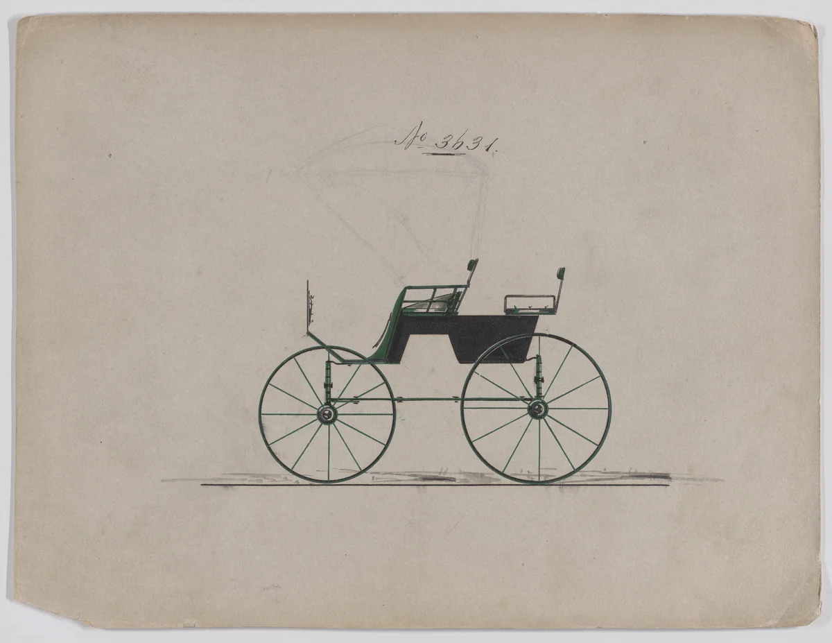Design for a Phaeton, no. 3631 by Brewster & Co., drawing, 1850-1910