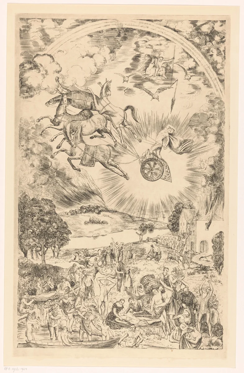 Val van Phaëton by Marius Holleman, print, 1918