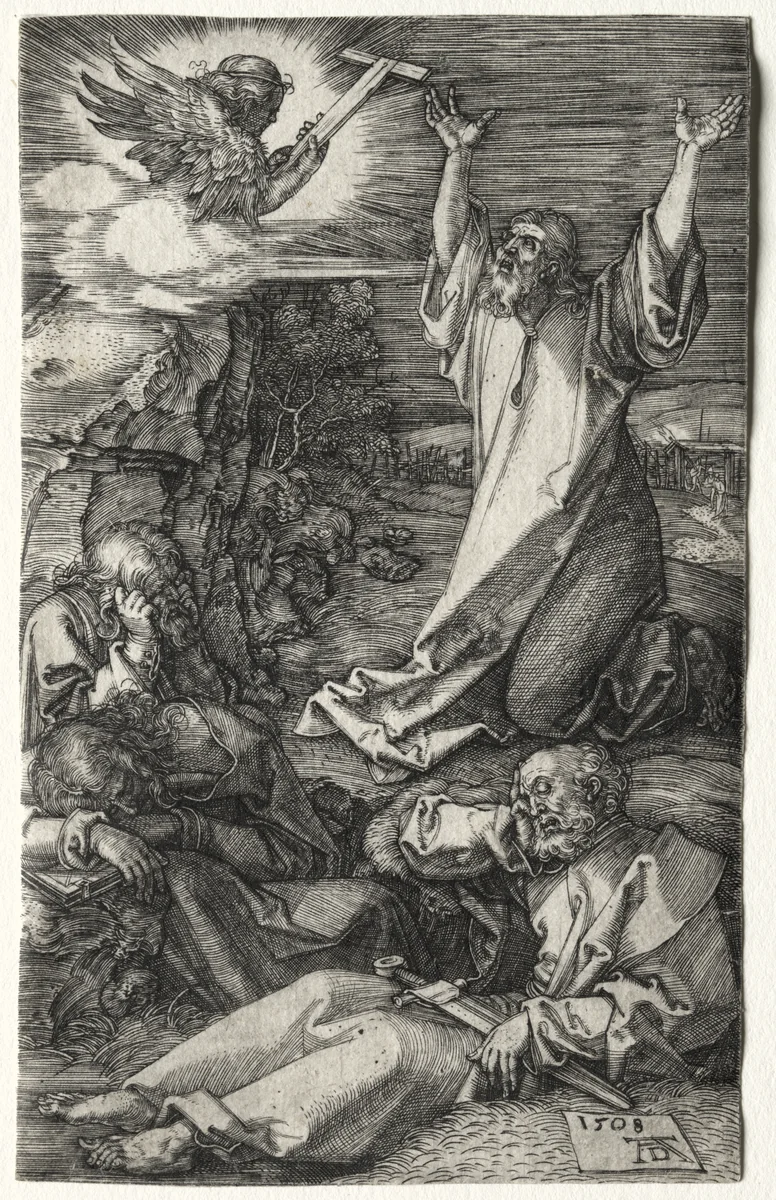Christ on the Mount of Olives by Albrecht Dürer, print, 1508