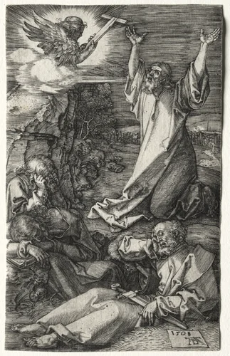 Christ on the Mount of Olives by Albrecht Dürer, print, 1508
