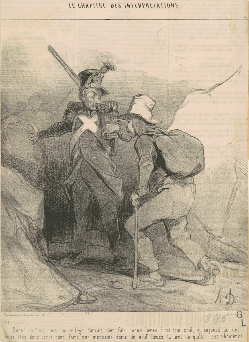 Quand tu étais dans ton village t'aurais ... by Honoré Daumier, print, 1843