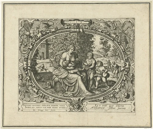 De mens op tienjarige leeftijd by Unknown, print, 1569-1575