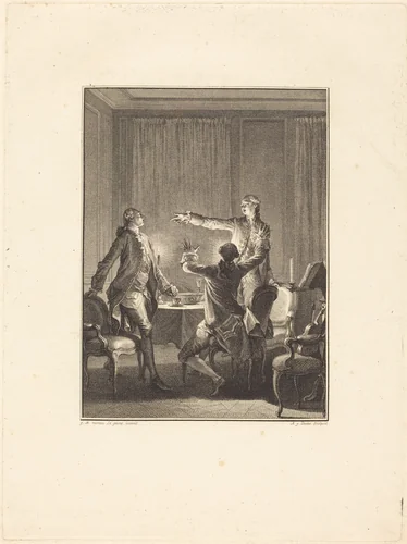 La provocation by Antoine-Jean Duclos, print, 1742-1795