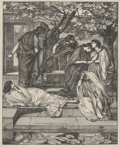 By the Rivers of Babylon, from "Dalziels' Bible Gallery" by Edward John Poynter, print, 1865-1881