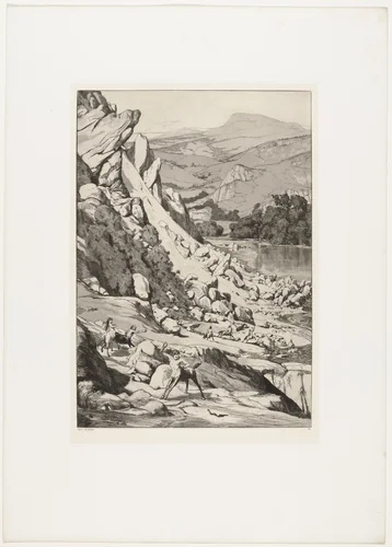 Landslide (Bergsturz) from Intermezzi, Opus IV by Max Klinger, print, 1881