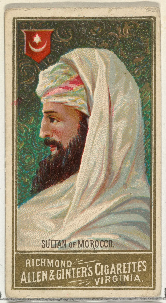 Sultan of Morocco, from World's Sovereigns series (N34) for Allen & Ginter Cigarettes by Allen & Ginter, print, 1889