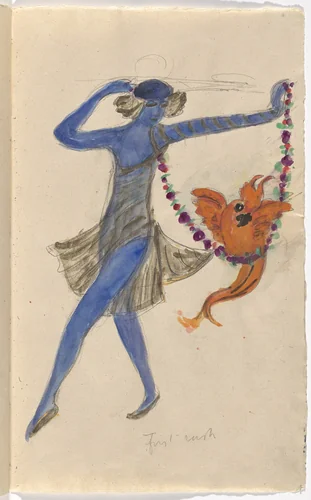 Costume design (First Rush) for artist's ballet Orphée of the Quat-z-arts by Florine Stettheimer, drawing, 1912