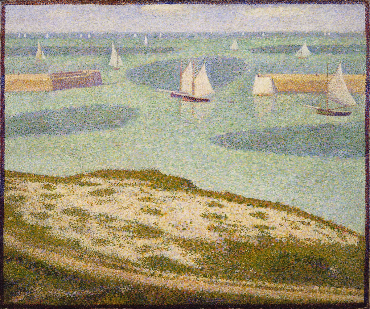 Port-en-Bessin, Entrance to the Harbor by Georges-Pierre Seurat, painting, 1888