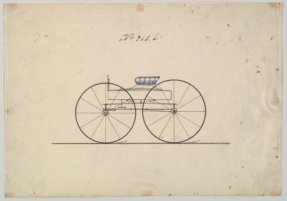 Design for Wagon, no. 718b by Brewster & Co., drawing, 1850-1870