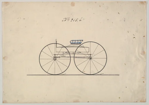 Design for Wagon, no. 718b by Brewster & Co., drawing, 1850-1870