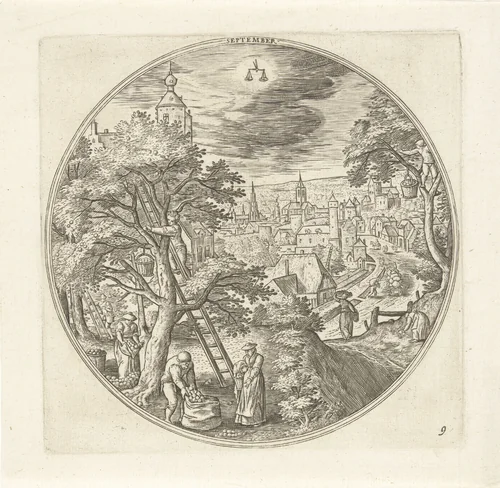 September by Adriaen Collaert, print, 1578-1582