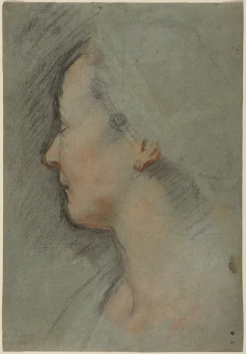 Head of a Woman by Federico Barocci, drawing, 1584