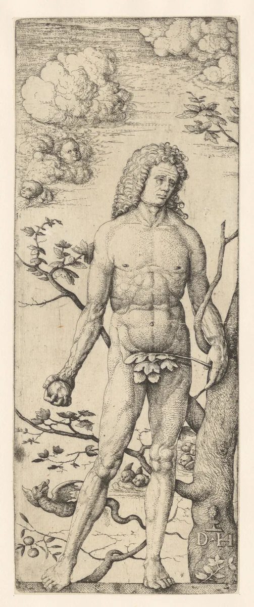 Adam na de zondeval by Unknown, print, 1505-1536
