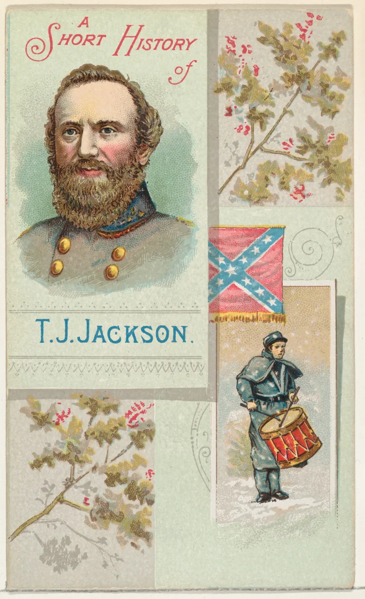 A Short History: General Thomas Jackson, from the Histories of Generals series (N114) issued by W. Duke, Sons & Co. to promote Honest Long Cut Smoking and Chewing Tobacco by W. Duke, Sons & Co., print, 1888