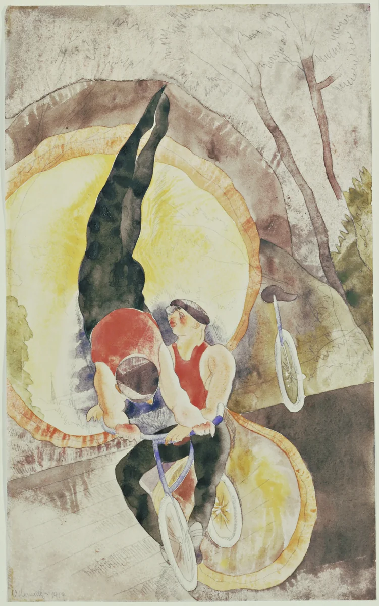 Acrobats by Charles Demuth, drawing, 1919