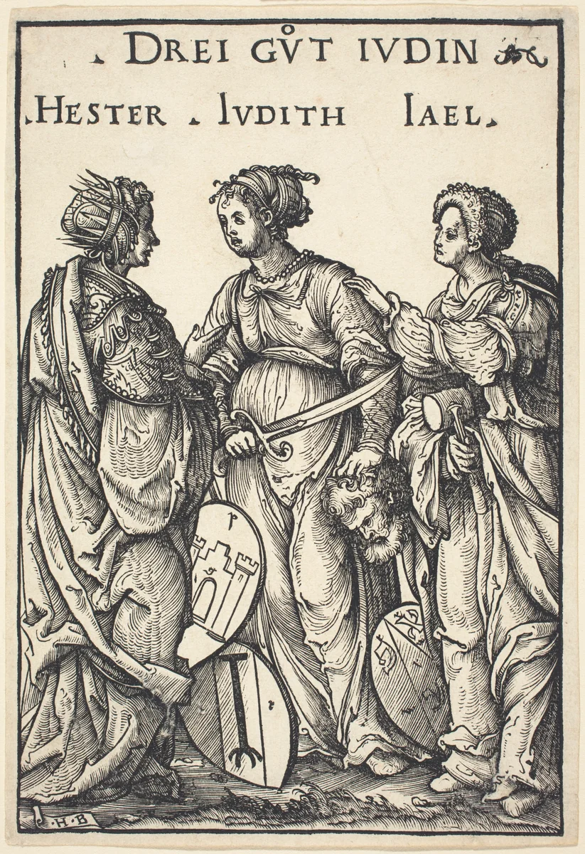 Hester, Judith and Jael by Hans Burgkmair, print, 1516