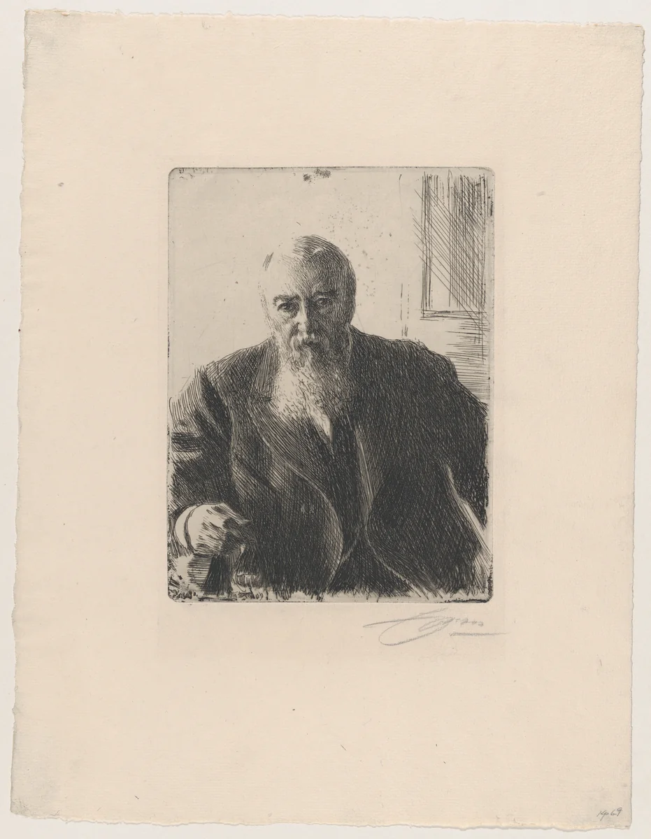 Carl Fredrik Liljevalch by Anders Zorn, print, 1909