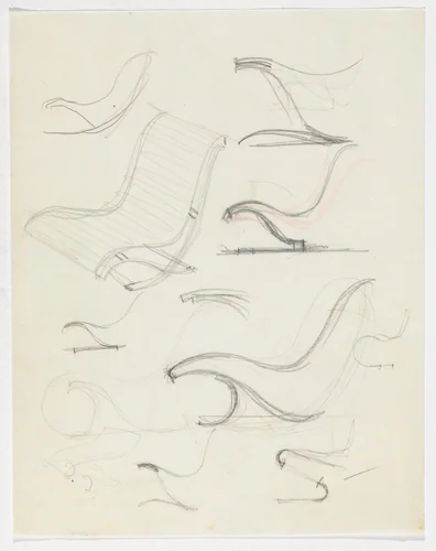 Lounge Chair without Arms (Elevation sketches) by Ludwig Mies van der Rohe, mies van der rohe archive, 1926