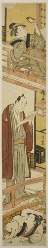Parody of act VII of the play "Treasury of Loyal Retainers (Chushingura)" by Torii Kiyonaga (鳥居清長), print, 1777-1787
