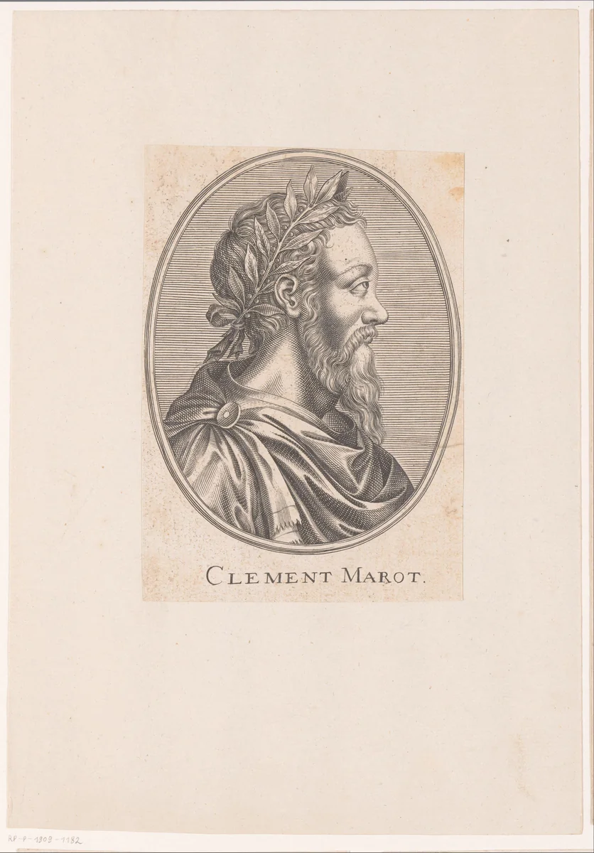 Portret van Clément Marot by anonymous, print, 1610-1668