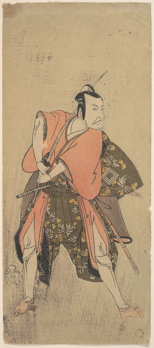 The Actor Ichikawa Danjuro V as a Samurai Ready to Fight by Katsukawa Shunshô (勝川春章), print, 1761-1781