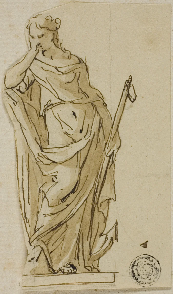 Hope: Design for the Unexecuted Monument to the First Duke of Marlborough by John Michael Rysbrack, drawing, 1728-1738
