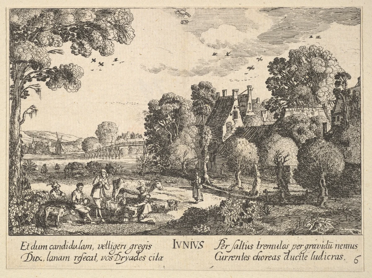 June (Junius) by Wenceslaus Hollar, print, 1628-1629