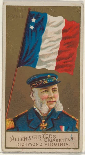 Rear Admiral, France, from the Naval Flags series (N17) for Allen & Ginter Cigarettes Brands by Allen & Ginter, print, 1886-1891