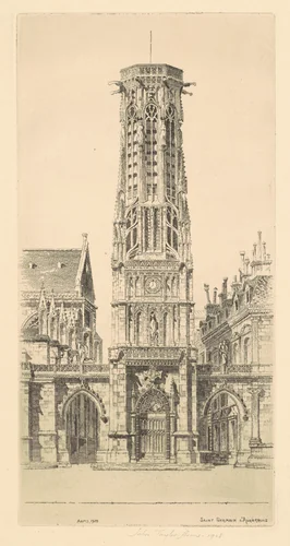 Saint Germain L'Auxerrois, Paris by John Taylor Arms, print, 1928