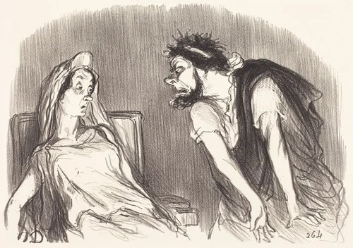 Oedipe by Honoré Daumier, print, 1851