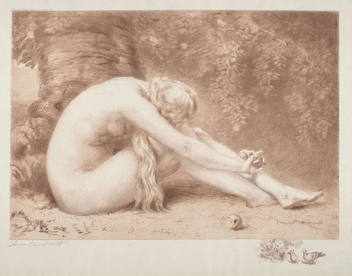 Eve Repentant by Anna Massey Lea Merritt, print, 1887