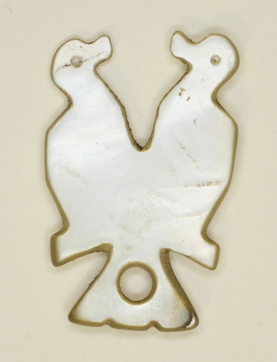 Amulet in the Shape of Two Mirror-Imaged Birds by Egyptian, metalwork, 301-700