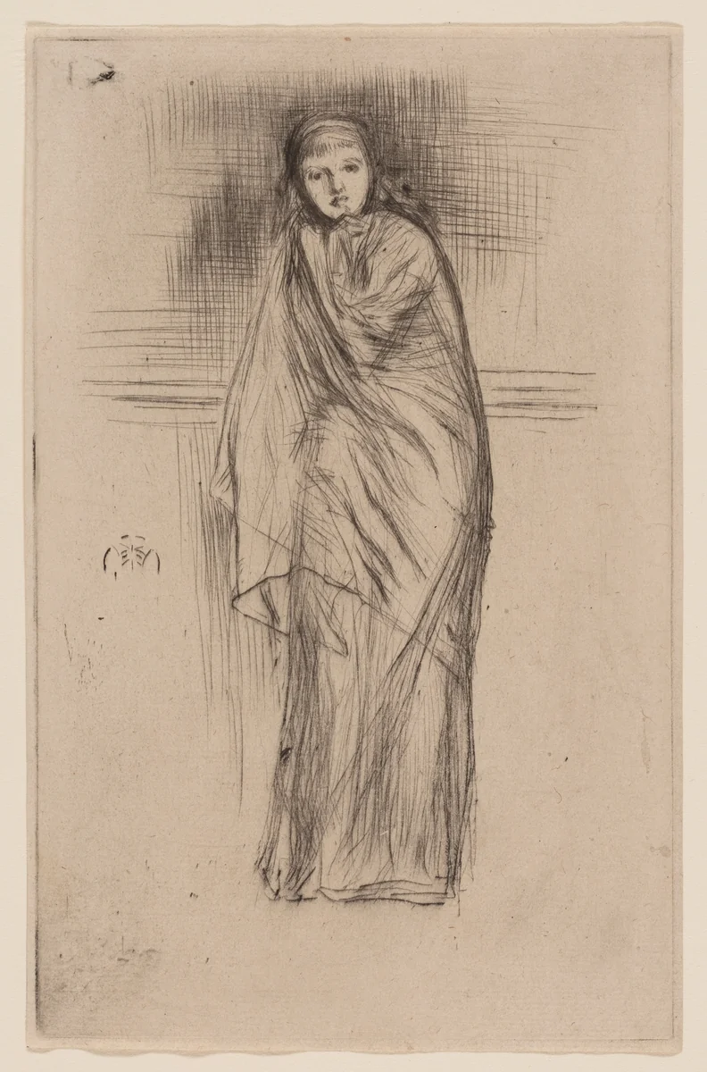 Draped Model by James McNeill Whistler, print, 1873-1874
