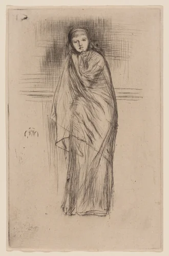Draped Model by James McNeill Whistler, print, 1873-1874