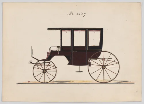 Design for 6 seat Rockaway, no. 3527 by Brewster & Co., drawing, 1879