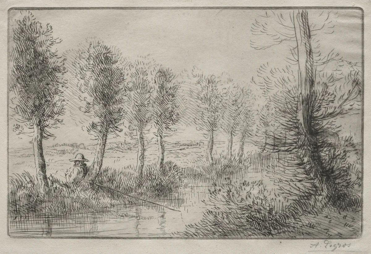 Near the Mill by Alphonse Legros, print, 1857-1911