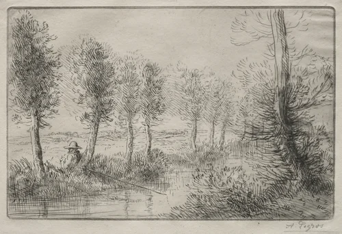 Near the Mill by Alphonse Legros, print, 1857-1911