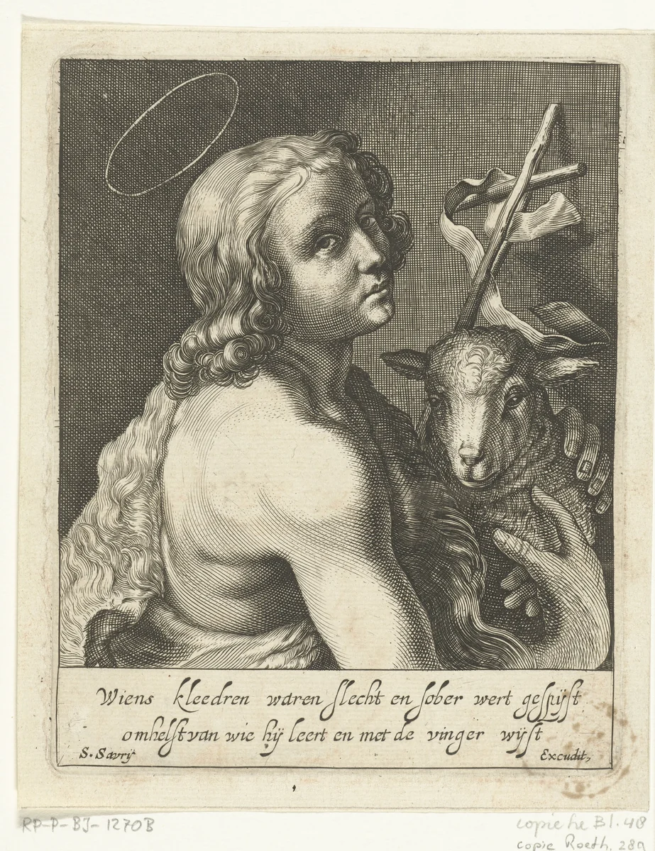 Johannes de Doper by anonymous, print, 1625-1678