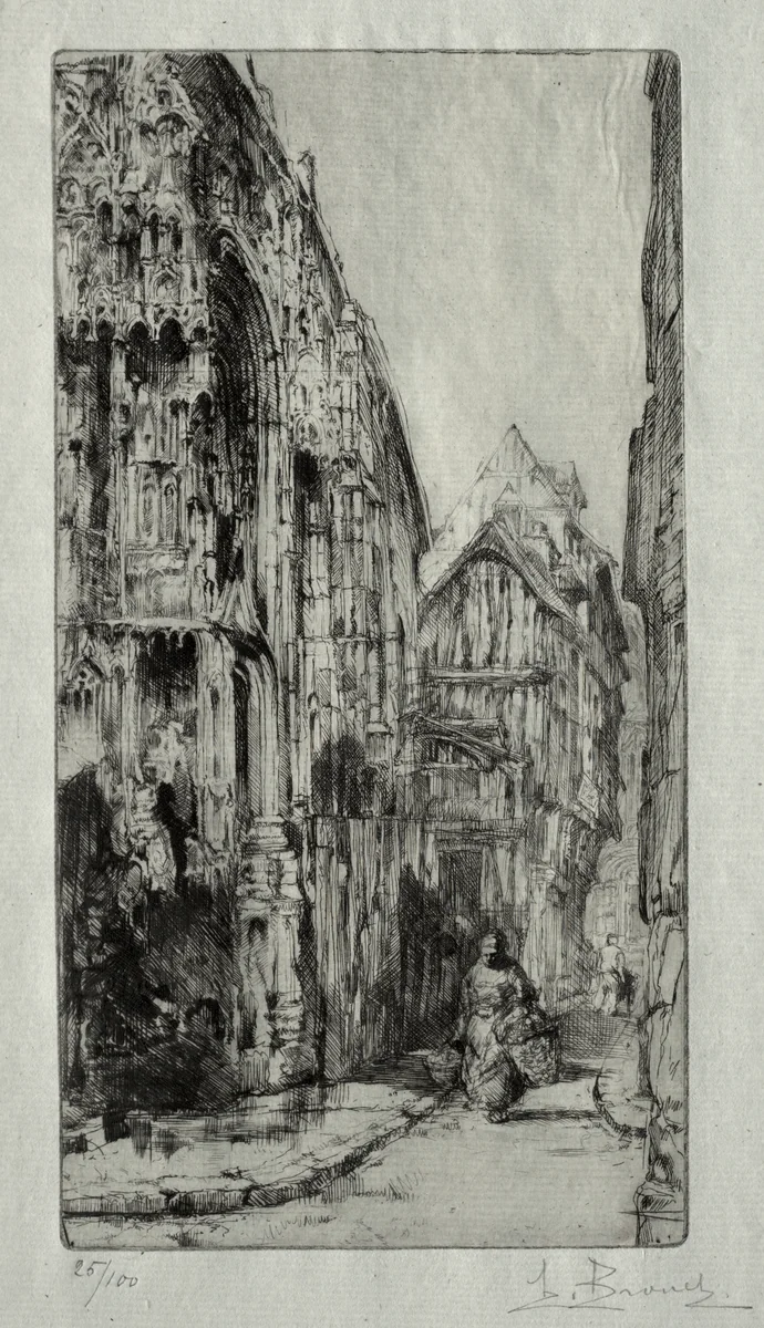 Saint-Etienne des Tonneliers a Rouen by Auguste Brouet, print, 1890-1925