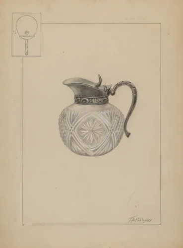 Syrup Pitcher by Thomas Holloway, index of american design, 1937