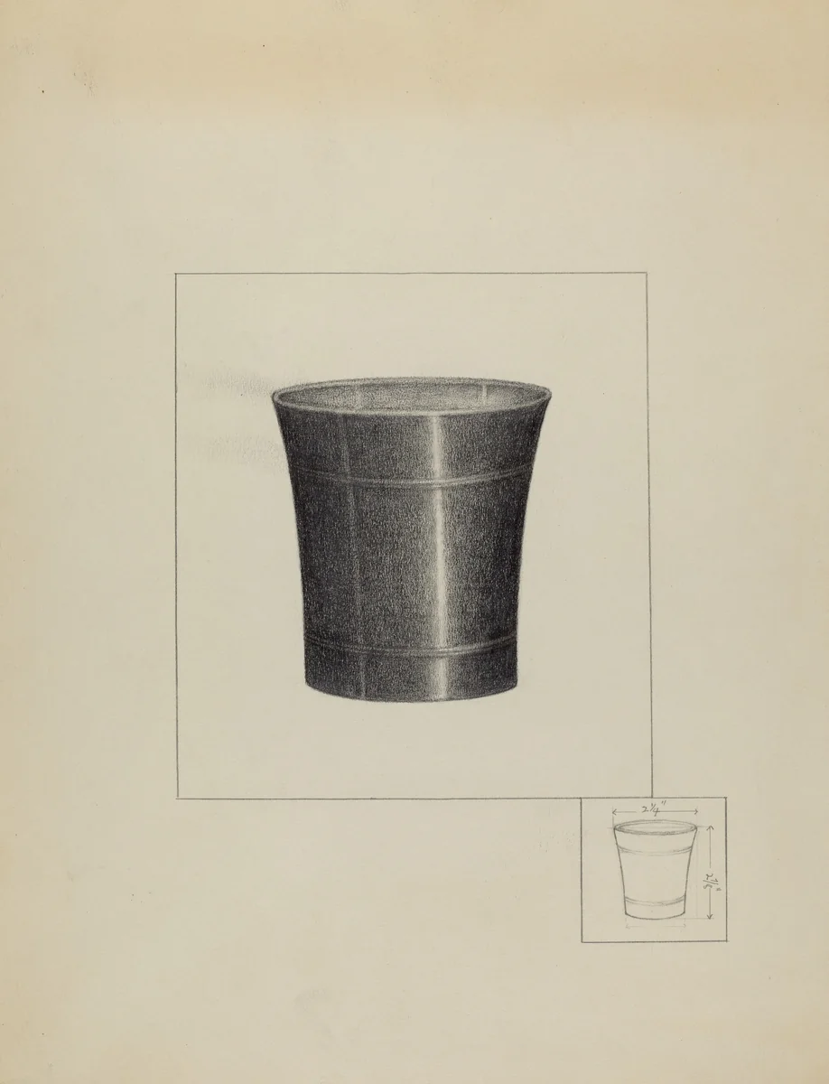 Pewter Beaker by Arthur Johnson, index of american design, 1936