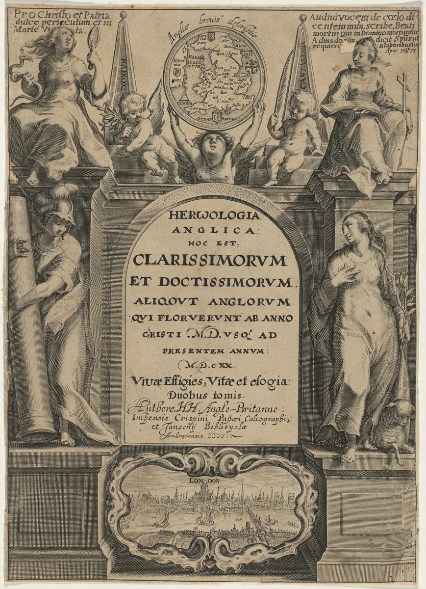 Title page to Holland's "Herwologia" by Crispijn van de Passe I, print, 1620