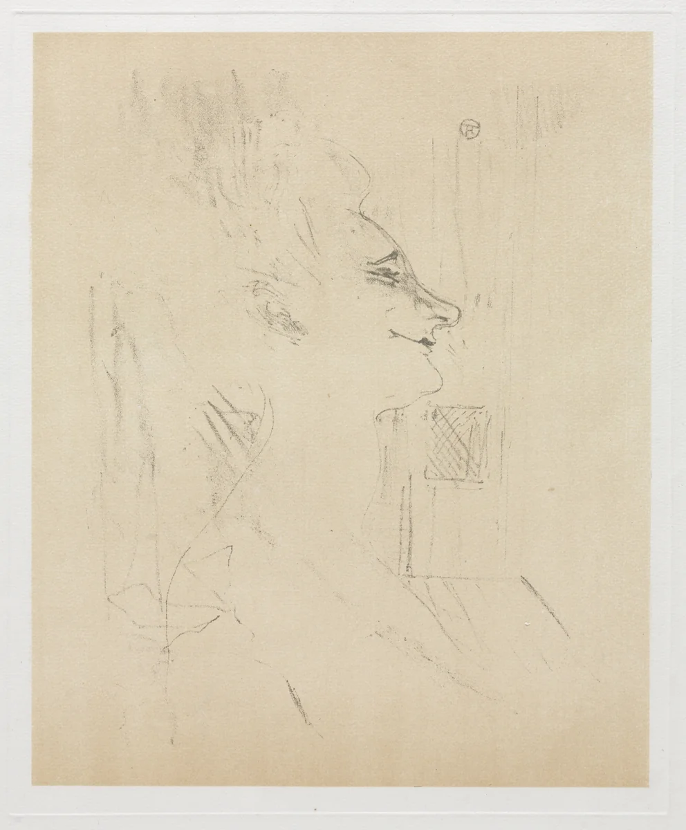 Yvette Guilbert Intoxicated by Henri de Toulouse-Lautrec, print, 1898