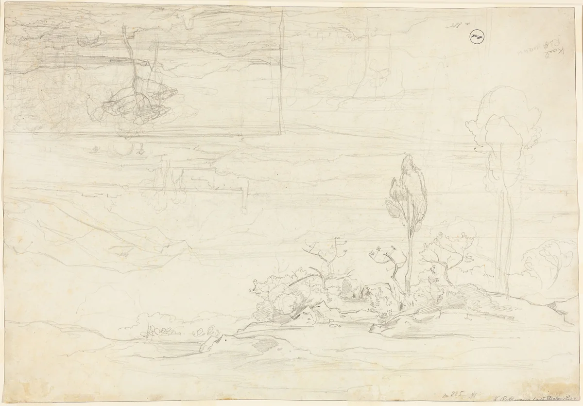 Views of Monte Pellegrino by Carl Rottmann, drawing, 1827