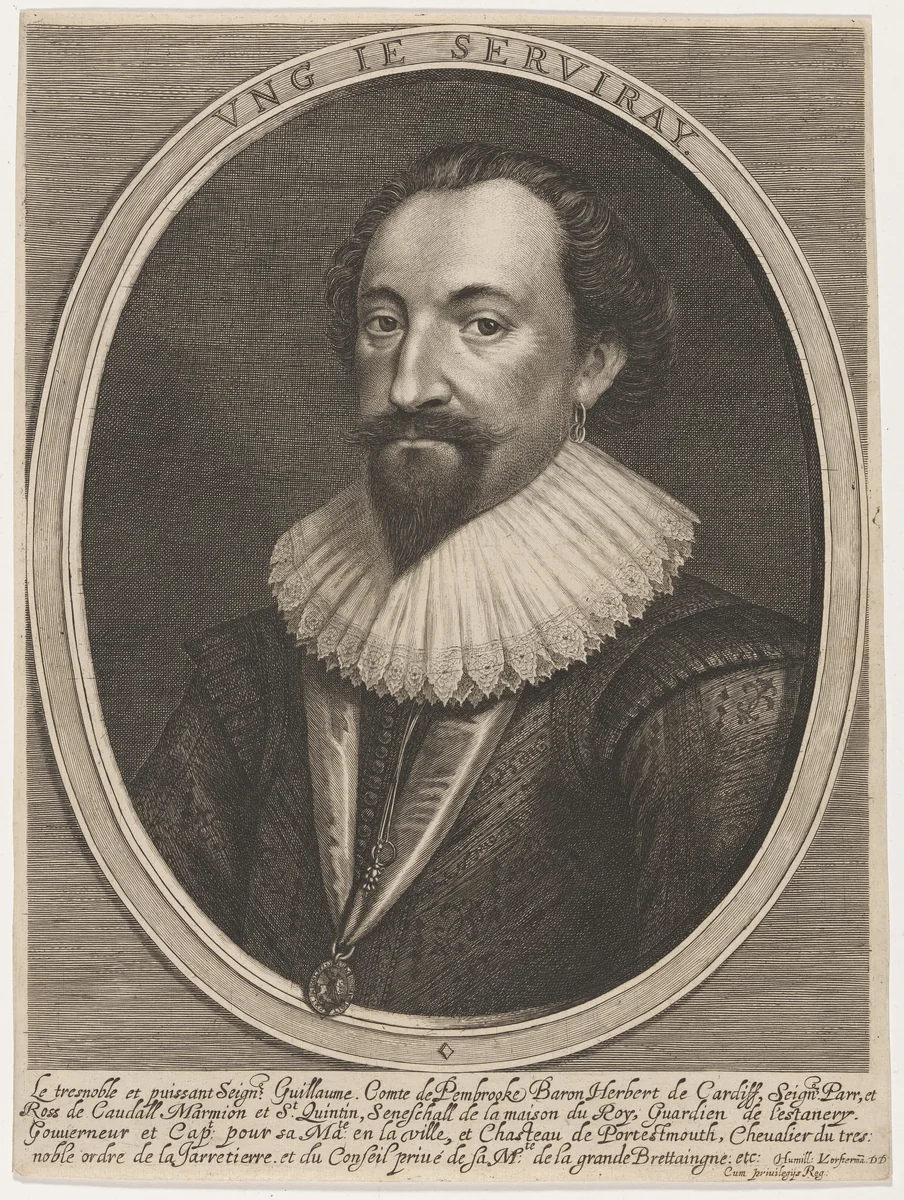 William Herbert, Third Earl of Pembroke by Lucas Emil Vorsterman, print, 1595-1675